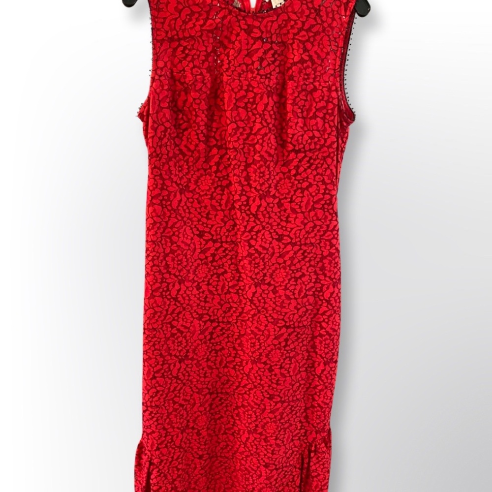 Shoshanna red lace dress